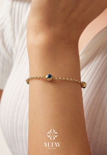 14k gold evil eye - 14k, bracelet